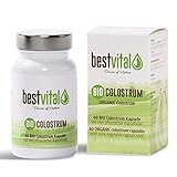 BIO Colostrum Kapseln I 100% Erstmilch Pulverkapseln I Deutsches BIO-Siegel I 60 Kapseln (400mg/Stück)