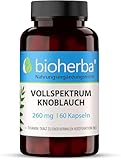 BIOHERBA Knoblauch Kapseln mit Thiamin, 260 mg Tagesdosis, 60 Kapseln - 0,2% Allicin – Natürliche Herz- und Nervensystem Unterstützung mit Vitamin B1, PZN 18216887