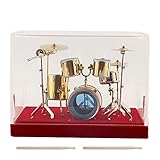 Miniatur-Musikinstrument Miniatur-Schlagzeug für Schreibtisch Mini-Schlagzeug für Schreibtisch-Schlagzeug Modell Display Mini-Ornamente Handwerk Wohnkultur (18cm)