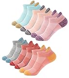 BUDERMMY Sneaker Socken Damen 6 Paar Füßlinge Baumwolle Sportsocken Atmungsaktives Kurz Gepolsterte Laufsocken (as3, numeric_39, numeric_42, , regular, multicolour)