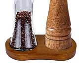 Generisch Salt and Pepper Mill Tray, Wooden Pepper Grinder Holder, Double Compartment Base for Spices Bottles, Heat-Resistant Storage Tray Kitchen Counter Tray for Grinders Seasoning Bottles