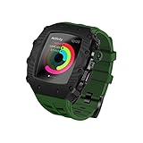 NEYENS Uhrengehäuse aus Karbonfaser, Gummiband, für Apple Watch 9, 8, 7, 6, 5, 4, SE, 44 mm, 45 mm, Ersatzzubehör, luxuriöses Carbon-Set, Rahmen-Modifikationsset, 44mm, Achat