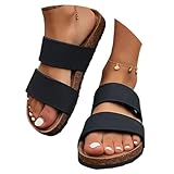 ticticlily Damen Sandalen Riemchensandalen Sommer Sandal A Schwarz 38 EU