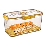 Brotkasten für selbstgebackenes Brot,Luftdichte Brotkästen,Wiederverwendbare Brotbox mit Zeiterfassung | Brotaufbewahrungsbox mit Luftventil, Brotaufbewahrungsbehälter mit Deckel für selbstgemachtes B