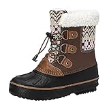 Kinderschuhe Schneestiefel Mädchen Jungen Outdoorstiefel Warme Stiefel mit Baumwolle Schneestiefel Kleinkind Winterschuhe, braun, 33 EU