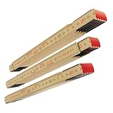 Original Schwedenmeter® Multipack 3 Stück I Zollstock 2m aus Glasbirke I Made in Sweden I 3x Gliedermaßstab mit Gelenken aus Schwedenstahl I Hochwertiger Meterstab EU-Klasse III I Hultafors I 100012