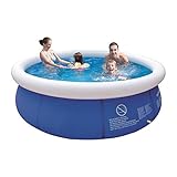 Jilong Marin Blue Rundpool Ø 300x76 cm Quick-Up Swimming Pool Fast-Set Schwimmbad Kinder und Familien Schwimmbecken Schwimmbad für Garten und Terasse, Ersatzbecken ohne Zubehör