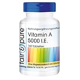 Fair & Pure® - Vitamin A 5000 I.E. (1500µg) - 180 Tabletten - Retinylacetat - vegan - ohne Magnesiumstearat