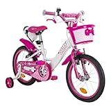 Actionbikes Kinderfahrrad Daisy 16 Zoll | Kinder Fahrrad für Mädchen - 4-7 Jahren - V-Brake Bremse - Kettenschutz - Luftbereifung - Fahrräder - Laufrad - Kinderrad (16 Zoll)