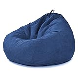 BIXPAK Sitzsack für Erwachsene,Indoor Outdoor Sitzkissen Waschbarer Weicher Flauschiger Sofabettbezug Ohne Füllung Gartenkissen Bodenkissen für Wohnzimmer Gaming (Color : Light Blue, Größe : XXL)