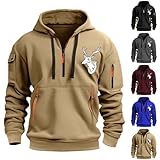 Hoodie Herren ReißVerschluss Strickjacke Herren Mit Kapuze Einfarbig Vintage Sweatjacke Regular Fit LäSsig Kapuzenjacke Kapuzenpullover Funktionsjacke Wintermantel Kurzmantel Herren Schwarz