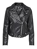 ONLY Damen ONLVERA Faux Leather Biker CC OTW Jacke, Black, L