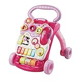 VTech Baby Spiel- und Laufwagen pink – Lauflernwagen mit regulierbarer Geschwindigkeit, Musik und abnehmbarem Spielboard – Für Kinder von 12-36 Monaten