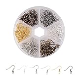 KitBeads 120 Stück 6 Farben Fischhaken Ohrringe Drähte Metall French Wire Ohrring Haken Sortierte Ohrringe Findings Kit für Schmuckherstellung Ohrringe