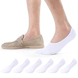 Closemate Sneaker Socken Herren Damen Füßlinge 6 Paar No Show Unsichtbare Socken mit Rutschfest Silikon Unisex Atmungsaktive Invisible Kurzsocken 39-42 43-46(6Weiß, Größe M)