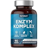 Verdauungsenzyme | Enzym Komplex Amylase, Protease, Laktase, Lipase und Cellulase | Betain HCl | 90 vegane Tabletten | Digestive Enzymes | Horbaach