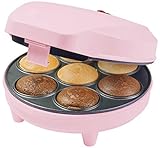 Bestron Cupcake Maker im Retro Design, Sweet Dreams, Antihaftbeschichtung, 700 Watt, Rosa