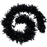 vejtmcc Bunte Chandelle Truthahnfeder 2 Yards 60g Für DIY Handwerk Tanzen Hochzeit Halloween Kostüm Dekoration Feder Ski Schal Damen (Black, M)