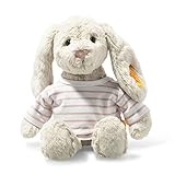 Steiff Kuscheltier Hase Hoppie, Süßes Stofftier, Jungen, Mädchen & Babys ab 0 Monaten, lange Ohren, 38 cm klein, Soft Cuddly Friends Hase mit T-Shirt, 080975