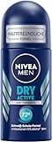 NIVEA MEN Dry Active Deo Roll-On (50 ml), effektives Anti-Transpirant für ein trockenes Hautgefühl, Deodorant mit 72h Schutz und Dual-Active-Formel