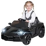 Actionbikes Motors Kinder Elektroauto Super Sport - Ledersitz - Mp3 - USB - SD - 2,4 Ghz Rc Fernbedienung mit Not Stop - Softstart - Elektro Auto für Kinder ab 3 Jahre (Schwarz)