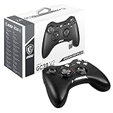 MSI FORCE GC30 V2 Kabelloser PC-Gamepad Controller - 2,4 GHz, 600mAh Li-Ionen-Akku, austauschbare D-Pad-Abdeckungen, zwei Vibrationsmotoren, USB 2.0 - schwarz, kabelgebunden/kabellos