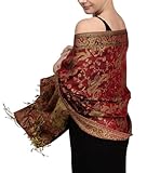 Achillea Damen Achi23 Pashmina-Schal, burgunderfarben, 28' W x 76' L