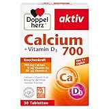 Doppelherz Calcium 700 + Vitamin D3 – Calcium zur Unterstützung des normalen Knochenerhaltes – 30 Tabletten