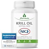 NKO® Krillöl Softgel Kapseln (Testsieger) - hochwertiges Omega 3, 6, 9 - reich an EPA und DHA - Astaxanthin, Vitamin E, Choline und Phospholipide - Herz Immunsystem Gedächtnis - 90 Stück von MoriVeda