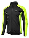 INBIKE Fahrradjacke Herren Winter Wasserdicht Atmungsaktiv Laufjacke Softshelljacke Jungen Jacke Übergangsjacke Frühling Herbst Outdoor Fahrrad Radsport Grün Schwarz L