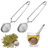 Teesieb für Losen Tee,2 Stück Teezange,Teeei für Losen Tee,Edelstahl Tee Ei Sieb,Teesieb für Tasse,Tea Infuser,Runden Teekugel - Silber,Ø 4.5 cm