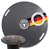 Feuerplatte 80cm Inkl. Grilleinsatz für Feuertonnen & Kugelgrills Grillplatte Plancha BBQ Stärke 5mm INKL. Grilleinsatz #02