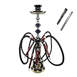 Wasserpfeife Shisha, Wasserpfeife Shisha Set Komplettset mit 4 Schläuchen, Traditionelle Wasserpfeife 53 cm