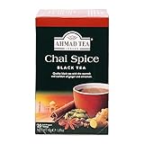 Ahmad Tea - Chai Spice - Schwarztee mit Ingwer, Zimt und Nelken - Einzeln Verpackte, Aromaversiegelte Teebeutel mit 2g Tee pro Portion - 20 Teebeutel mit Band