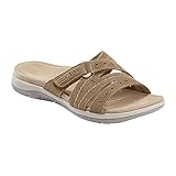 Modische Sandalen für Damen, Flip-Flops für Damen, mit Fußgewölbeunterstützung, Kissen, einfarbig, ausgehöhlt, flach, niedriger Absatz, modisch, lässig, Sommer, Hausschuhe, coffee, 40 EU