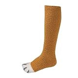 XTBFOOJ StüTzstrüMpfe Herren Winter-Korallen-Samt-Mädchen-Strumpf-Kniestrümpfe mit Katzen-Streifenmuster Frottee Socken Herren Schwarz (d-Yellow, One Size) Schwarze StrüMpfe