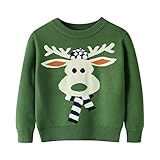 Generisch Kinder Pullover Mädchen 140, Christmas Sweater Ausgefallene Grafik Weihnachtspullover Basic Rundhals Weihnachten Sport Sweatshirt Bedruckte Unisex Strickpullover Langarm Pullover