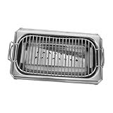 FONDOTIN Edelstahl Outdoor Grill Für Zuhause Kommerzieller Grill Silber Mit Robustem Grillrost Ideal Für BBQ Gartenpartys Und Camping Einfach Zu Bedienen Und Langlebig