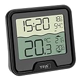 TFA Dostmann Digital Funk Poolthermometer Marbella, 30.3066.01, schwimmend, leicht ablesbar, für Schwimmbad, Teich, Eisbad, Wassertemperatur, inkl Temperatur Wassersender, Funkuhr, schwarz