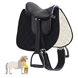 My Sweet Pony® Kinder Shettysattel-Set Black Diamond | Sattel für Pony Shetty und Holzpferd | Alles enthalten | Sattelgurt, Schabracke, Steigbügel, Riemen | Ideal für erste Reitversuche | DIN geprüft