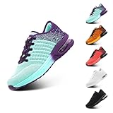 Hitmars Laufschuhe Damen Turnschuhe Luftpolster Sneaker Leicht Sportschuhe Atmungsaktiv Joggingschuhe rutschfest Straßenlaufschuhe Walkingschuhe Fitness Running Outdoor Lila Größe 39 EU