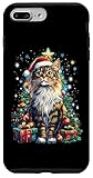 Hülle für iPhone 7 Plus/8 Plus Weihnachtskatze mit Weihnachtsmütze - Maine Coon Katze