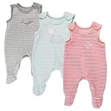 Libella Baby Jungen Mädchen Unisex Strampler mit Fuß aus Samt 3er Pack 7101 GRP 80