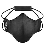 Livinguard - FITNESS MASK + PROTECTBAG - Sportmaske & Maskentasche - Waschbar, wiederverwendbar, atmungsaktive Maske aus Lyocell, Aufbewahrungstasche für Masken Technologie (Medium, Black), Schwarz