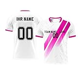 Personalisierte Fußball Trikot mit Namen Nummer Logo, Fussball Trikot T-Shirt Tops Jersey für Kinder Erwachsene Junge Mädchen Herrn Damen