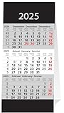 ADINA Kleiner Aufstellkalender Dreimonatskalender für den Schreibtisch 1 Stück (2025 schwarz)