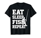 Eat Sleep Fish Repeat Fishing Lovers für Jungen, Kinder, Herren, Fischer T-Shirt