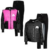 MS-Trachten Kinder Reitset Reithose schwarz mit Reitjacke Mia pink gesteppt Fleecefutter (122/128)