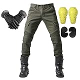 HEATPOWEOK Motorradhose Für Herren/Damen, Radsport-Motorradhose, Stretch-Biker-Biker-Jeans, Sportliche Motorradhose Mit Protektoren, Motorrad-Schutzhose, Wasserdicht und Atmungsaktiv (TYP-1,XXS)