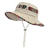 SAKTHIVEL Sonnenhut Herren Sommerhut UV Schutz Baumwolle Faltbar Safari Hut Outdoor Wanderhut Buschhut Fischerhut Anglerhut Gartenhut Boonie Hat